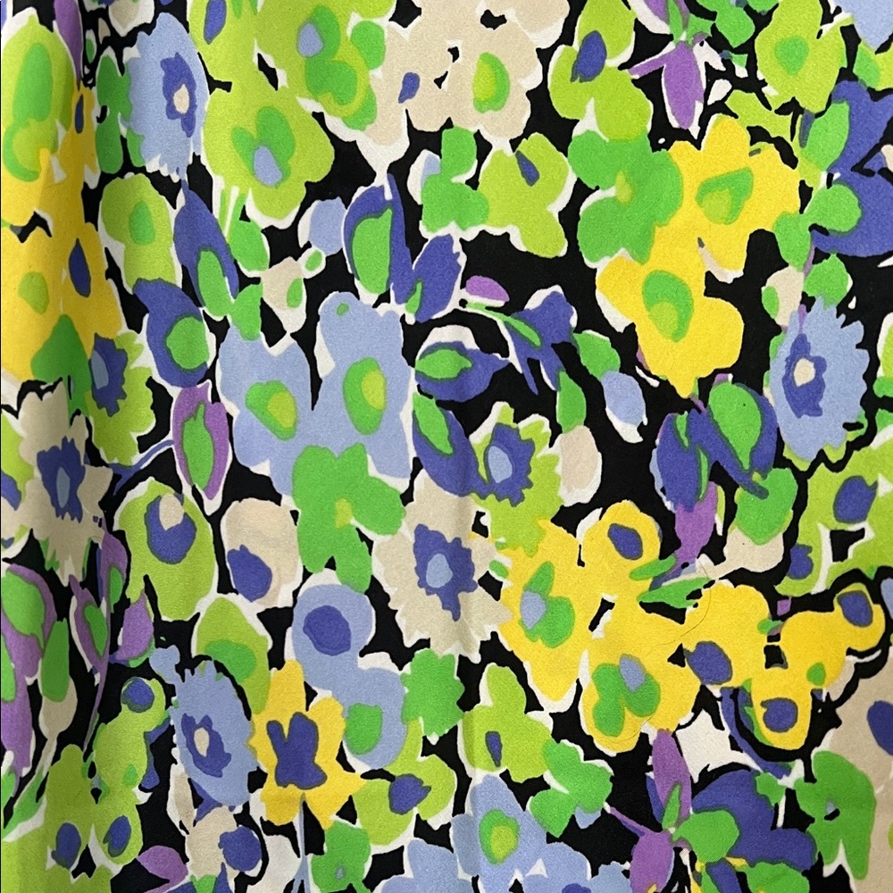 Nine West Vibrant Floral Blouse - Green, Blue, Yellow - Picture 6 of 6